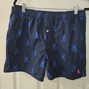 Psycho Bunny All Over Print Navy‎ Blue Boxers Underwear Mens Size XL